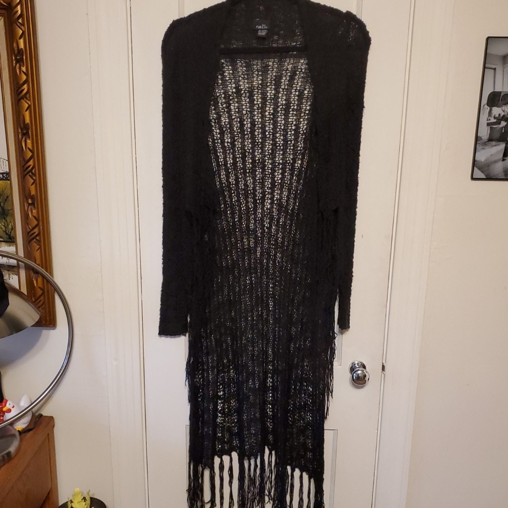 Long fringe cardigan